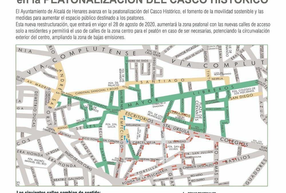 El Ayuntamiento avanza en la peatonalización del Casco Histórico de Alcalá y potencia la circunvalación exterior del centro