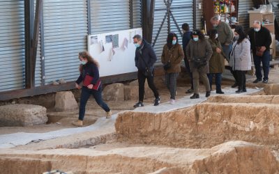 Vecinos y turistas «visitan por obras» la excavación arqueológica de la Casa de los Grifos