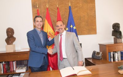 Rodríguez Palacios recibe en Alcalá al presidente de las Cortes de Castilla La Mancha, Pablo Bellido