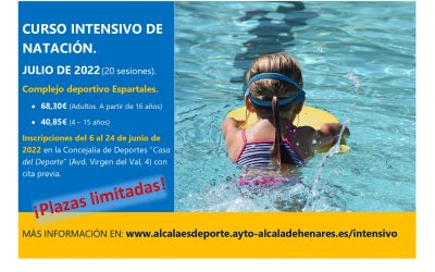 El 6 de junio abre el plazo de inscripción para el curso intensivo de natación en el Complejo Deportivo Espartales